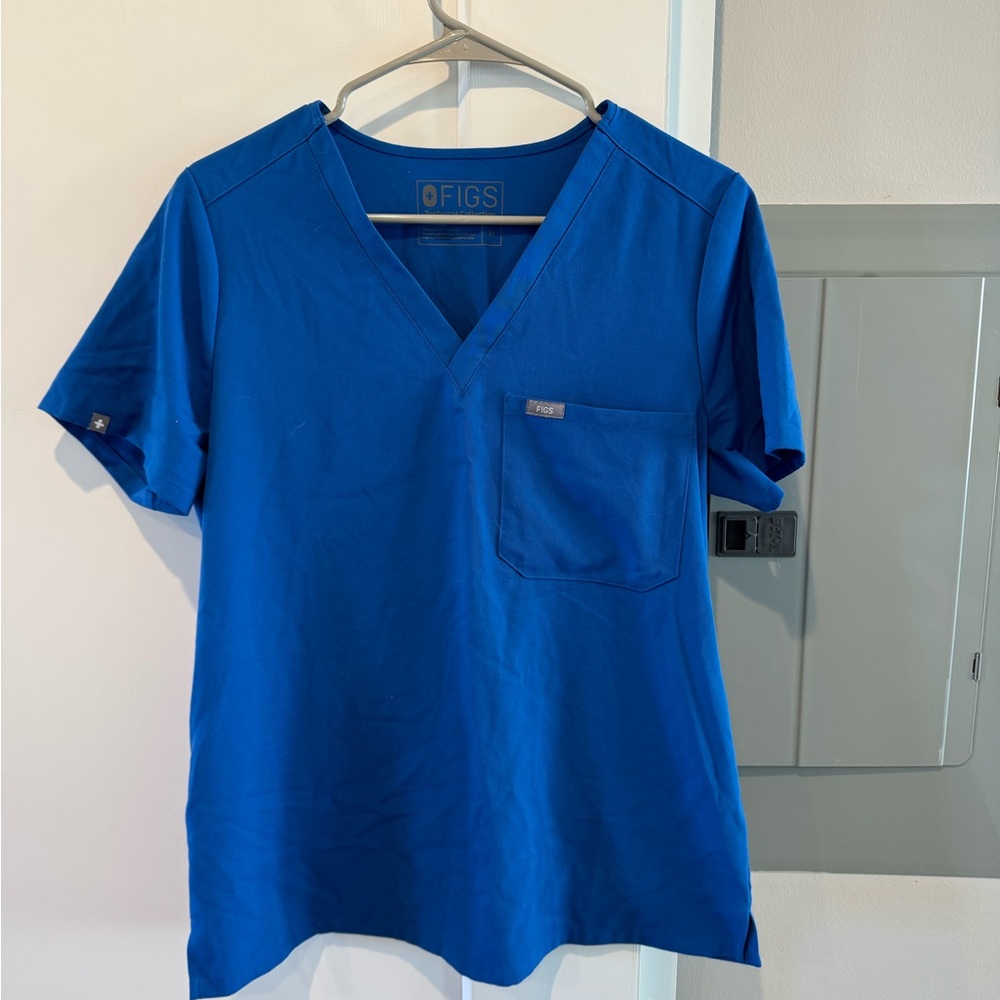 Figs Womens Scrub Top Blue